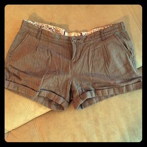Old Navy Brown and white striped shorts